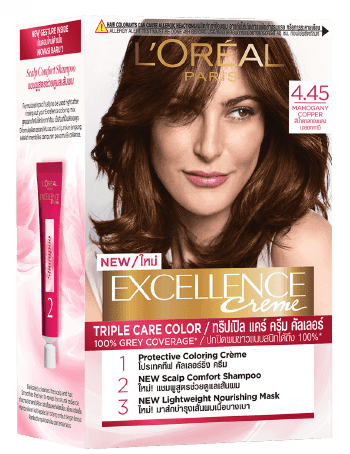 EXCELLENCE COLOR 4.45 MAHOGANY RED BROWN PERMANENT HAIR COLOR CREAM 250.7g