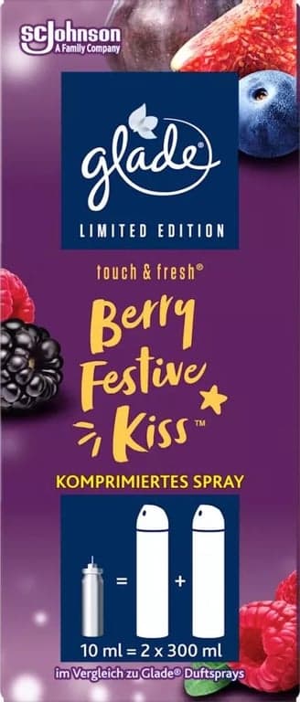 GLADE ONE TOUCH REFILL 10ml BERRY FESTIVE KISS 10ml