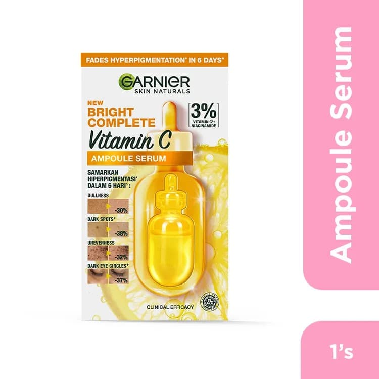 GARNIER SKINACTIVE BRIGHTENING AMPOULE FACE SERUM 1.5ml X5 EB 6.4g