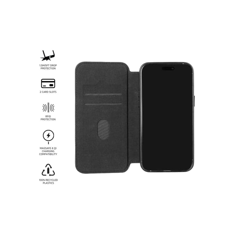 3sixT SlimFolio - iPhone 15 Pro - (MS)(RC) Black