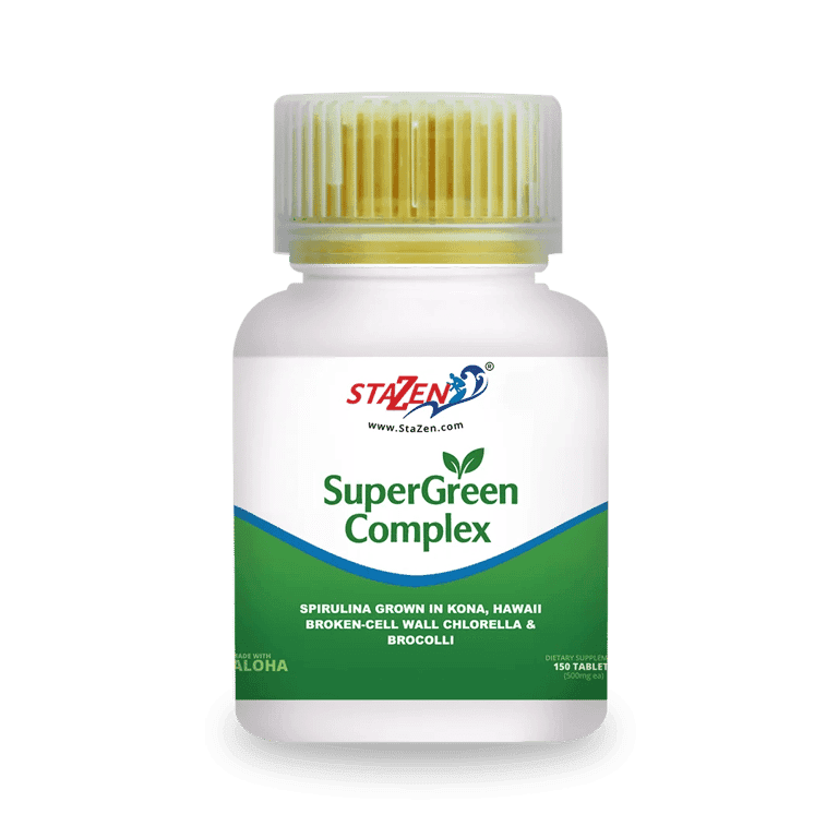STAZEN SUPERGREEN SPIRULINA COMPLEX, IMMUNITY BOOSTER, 150 TABLETS