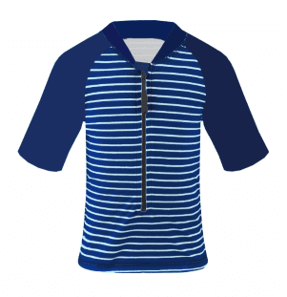 FUNFIT JUNIOR STRIPED RASH GUARD TOP UNISEX UPF50+ SIZE 4