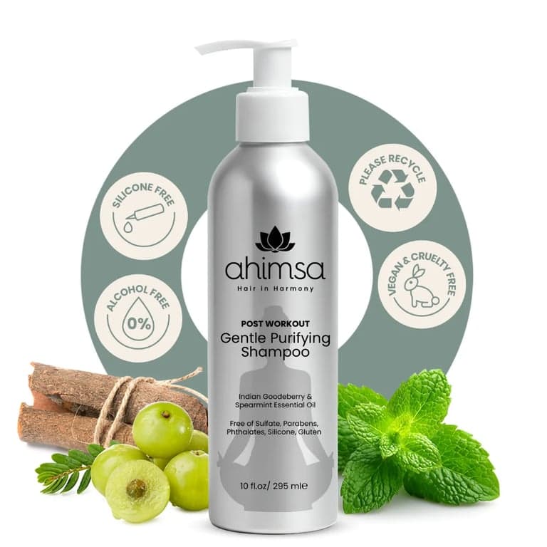AHIMSA POST WORKOUT GENTLE PURIFYING SHAMPOO 295ml