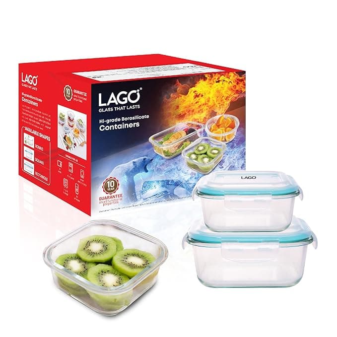 LAGO HI-GRADE BOROSILICATE 3PC CONTAINERSET (320ML/570ML690ML) - SQUARE